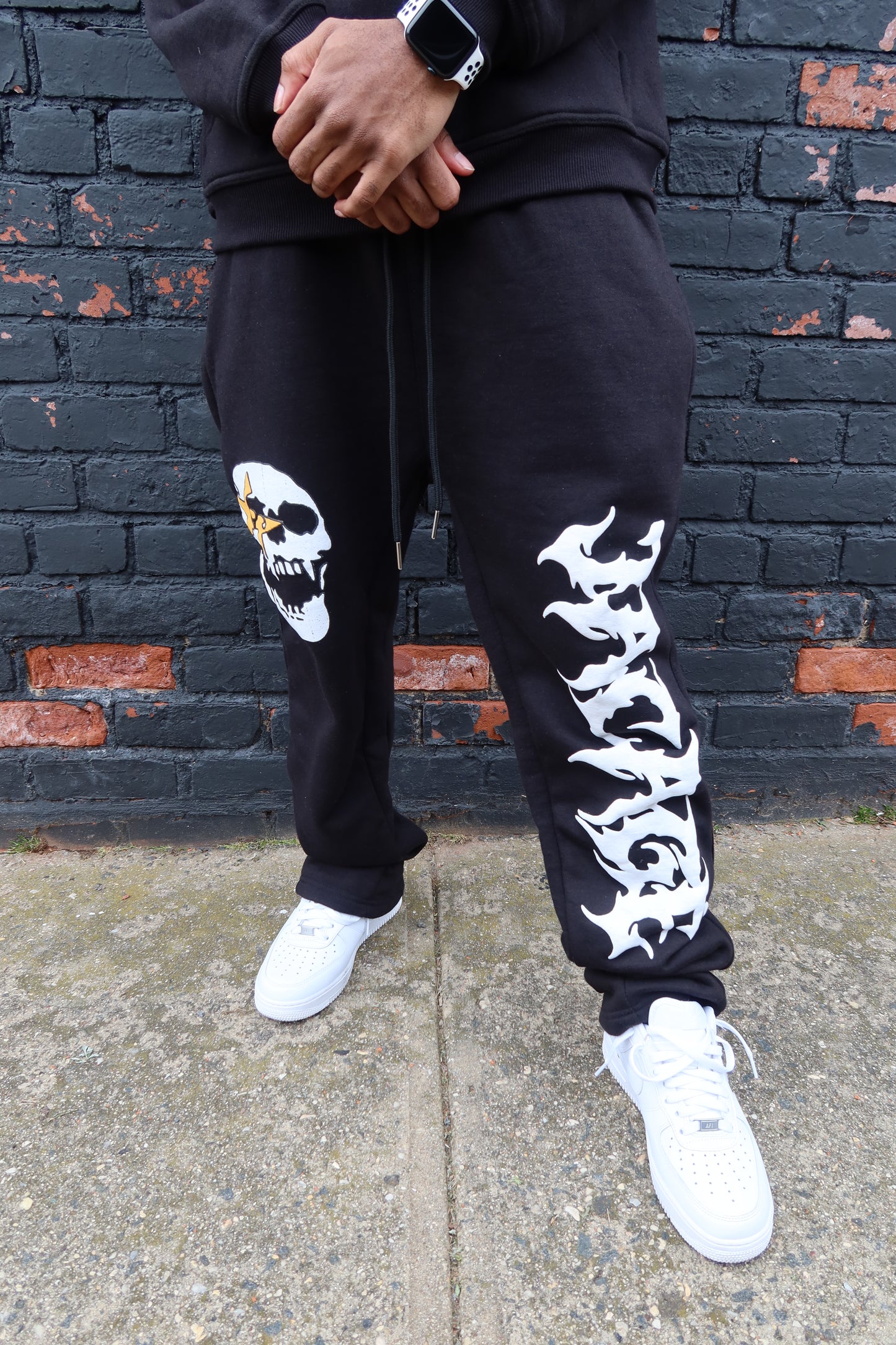 Against The Grain Puff Print Flare Sweatpants