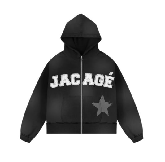 Y2K Distressed Embroidered Acid Wash Hoodie